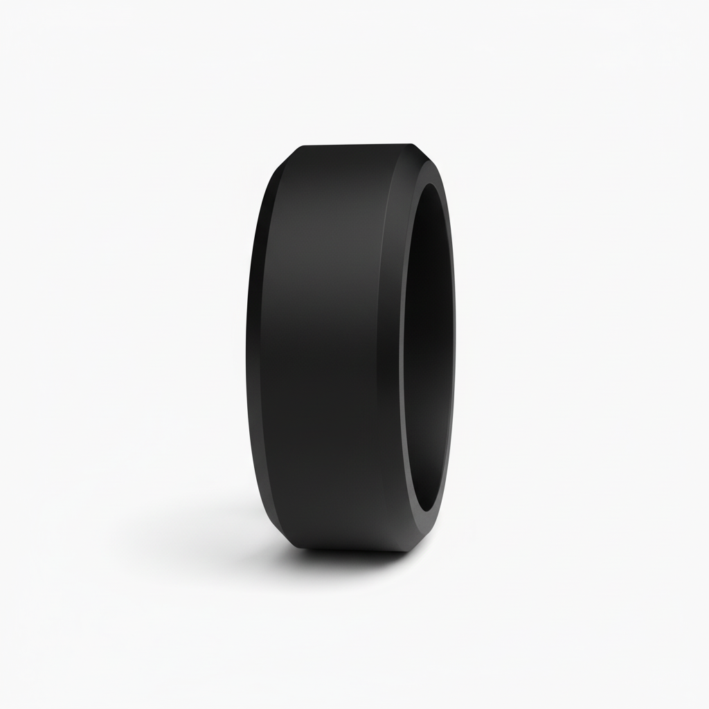 Silikonring Schwarz minimalistisch