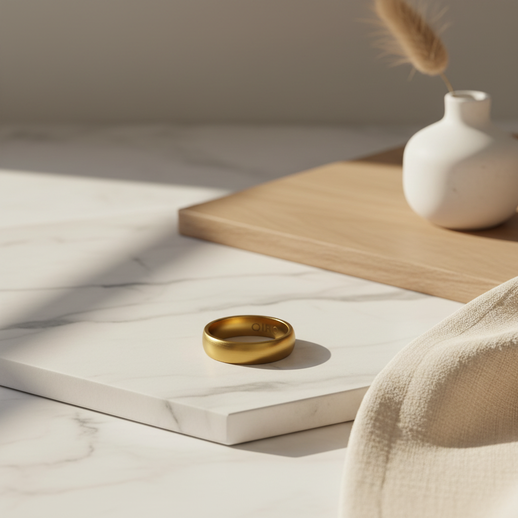 moderner Ring in Goldoptik aus Silikon